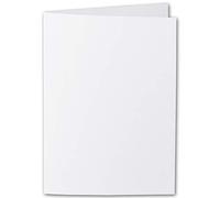 ARTOZ Lot de 50 cartes pliantes DIN B6 - Blanc fleuri (blanc) - 120 x 169 mm - Cartes pliantes vierges - Cartes à personnaliser avec nervures Egoutter élégantes - Série 1001