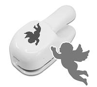 ARTOZ Perforatrice en forme d'ange - 5 cm - Perforatrice à papier - Pour Noël, mariage, baptême - Avec motif putto - Convient de 140 g/m² à 250 g/m²