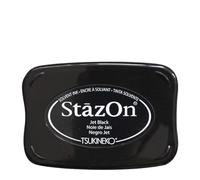 Artoz Stazon Encreur Noir - 97x67x18mm - Waterproof - Encreur Encre pour tamponner sur diverses surfaces, idéal pour invitations, salutations ou mariage
