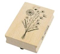 Artoz Tampon en Bois - Bouquet de Fleurs - 70x50mm - Motif pour Création de Cartes, Invitations, Anniversaires, Salutations