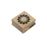 Artoz Tampon en Bois - 'Ornement Feuille' - 40x40mm - Motif pour Création de Cartes Invitations, Anniversaires, Salutations