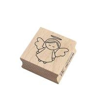 Artoz Tampon encreur en bois - Ange - 40 x 40 mm - Tampon à motif pour création de cartes de Noël, invitations, salutations