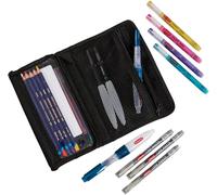 Artpack-Pochette À Crayons & Accessoires De Dessin,Trousse À Crayons À 2 Compartiments,Qualité Professionnelle,Coloris Noir (2306222)