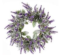 artplants.de Couronne de Lavande Artificielle LODOS, Violet, Ø30cm - Fausse Lavande - Fleur synthétique