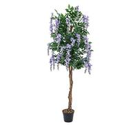 artplants.de Glycine Artificielle, véritable Tronc, 820 Fleurs, Violet, 150cm - Arbre Artificiel Fleuri - Plante grimpante Artificielle