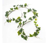 artplants.de Guirlande de Lierre Artificielle Real Touch, Blanc-Vert, 65 Feuilles, 180cm - Lierre Imitation - Guirlande de Feuilles artificielles