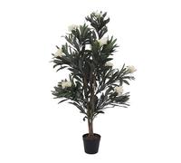 artplants.de Laurier Rose Artificiel Minou, Blanc, 120cm