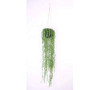 artplants.de Panier Suspendu Artificiel Cosima avec Le séneçon, en Pot, Vert, 70cm - Plante retombante Artificielle - Fausse Plante