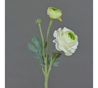 artplants.de Renoncule Artificielle Yakira, Blanc-Vert, 40cm, Ø4-9cm - Bouquet Artificiel/Fleur Artificielle