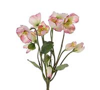 artplants.de Roses de Noël Halla, 6 Fleurs, Rose Clair, 30cm - Fleur Artificielle/Bouquet Artificiel