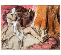 ArtPlaza Degas Edgar - Seated Female Nude on a Chaise Lounge Panneau Décoratif, Bois, Multicolore, 80 x 1.8 x 60 cmAS93099