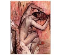ArtPlaza Degas Edgar - Sitting and Brushing Panneau Décoratif, Bois, Multicolore, 60 x 1.8 x 80 cmAS93093