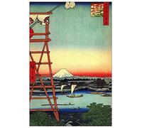 ArtPlaza Hiroshige Utagawa - Yanagibashi Bridge Panneau Décoratif, Bois, Multicolore, 60 x 1.8 x 90 cmAS92979