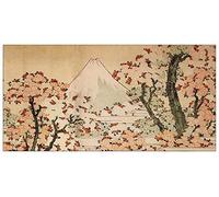 ArtPlaza Hokusai Katsushika - Mount Fuji behind cherry trees and flowers