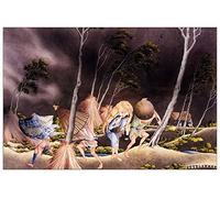 ArtPlaza Hokusai Katsushika - Peasants Surprised by a Violent Storm Panneau Décoratif, Bois, Multicolore, 90 x 1.8 x 60 cmAS90109