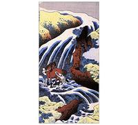 ArtPlaza Hokusai Katsushika-Waterfall and Horse Washing Panneaux Decoratifs, Bois MDF, Multicolore, 70x140 Cm