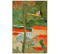 ArtPlaza Modigliani Amedeo-Landscape Panneaux Decoratifs, Bois MDF, Multicolore, 60x90 Cm