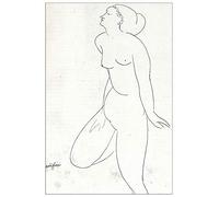 ArtPlaza Modigliani Amedeo-Standing Nude Panneaux Decoratifs, Bois MDF, Multicolore, 60x90 Cm