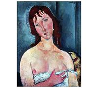 ArtPlaza Modigliani Amedeo - Young Frau Panneau Décoratif, Bois, Multicolore, 90 x 1.8 x 120 cmAS92538