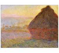 ArtPlaza Monet Claude-Graystacks I Panneaux Decoratifs, Bois MDF, Multicolore, 80x60 Cm