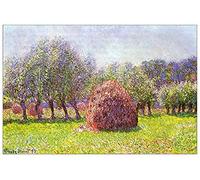 ArtPlaza Monet Claude-Heap of Hay in The Field Panneaux Decoratifs, Bois MDF, Multicolore, 135x90 Cm