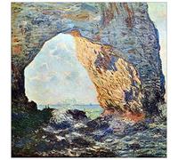 ArtPlaza Monet Claude-The Rocky Cliffs of Etretat (La Porte Man) I Panneaux Decoratifs, Bois MDF, Multicolore, 50x50 Cm