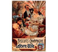 ArtPlaza Mucha Alphonse - Buscuits, Lefevre-Utile II Panneau Décoratif, Bois, Multicolore, 60 x 1.8 x 90 cmAS91504