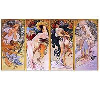 ArtPlaza Mucha Alphonse - Four Seasons Panneau Décoratif, Bois, Multicolore, 100 x 1.8 x 53 cmAS91516
