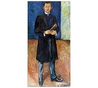 ArtPlaza Munch Edvard - Portrait with Brushes Panneau Décoratif, Bois, Multicolore, 70 x 1.8 x 140 cmAS92297