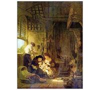 ArtPlaza Rembrandt - The Holy Family Panneau Décoratif, Bois, Multicolore, 60 x 1.8 x 80 cmAS93311