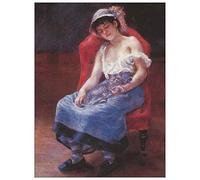 ArtPlaza Renoir Pierre-Auguste-A Girl Asleep Panneaux Decoratifs, Bois MDF, Multicolore, 60x80 Cm