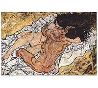 ArtPlaza Schiele Egon-The Embrace Panneaux Decoratifs, Bois MDF, Multicolore, 135x90 Cm