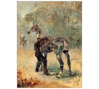 ArtPlaza Toulouse-Lautrec-Artilleryman and His Horse Panneaux Decoratifs, Bois MDF, Multicolore, 60x80 Cm