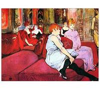 ArtPlaza Toulouse-Lautrec - Salon in The Rue de Moulins Panneau Décoratif, Bois, Multicolore, 80 x 1.8 x 60 cmAS92699