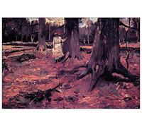 artplaza van gogh vincent-girl en white in the Woods Panneau décoratif, bois mDF, multicolore, 135 x 90 cm