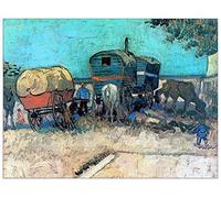 ArtPlaza Van Gogh Vincent-Gypsy Camp with Horse Carriage Panneaux Decoratifs, Bois MDF, Multicolore, 120x90 Cm