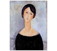 ArtPlaza Woman in Black - (Modigliani) Panneau Décoratifs, Bois, Multicolore, 60 x 1.8 x 80 cm AS10268
