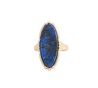 ARTQ Anneau De Pierre Bague en Pierre Naturelle Lapis Lazuli Géométrie Carrée Bague Lunette Élégante Simple Vintage All-Match Déclaration Anneaux Saint Valentin Cadeau pour Femme Petite Amie Maman