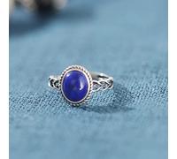 ARTQ Anneau De Pierre Lapis Lazuli Bague en Pierre Naturelle Femme Bague Incrustée Bague D'Ouverture Réglable Vintage Déclaration Anneaux Saint-Patrick Cadeau De Fête Bijoux pour Femme Petite Amie Ma