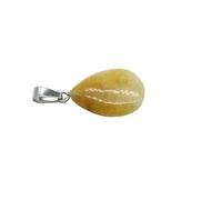 ARTQ Colliers pour Pièrres Naturelles Femme Forme De Goutte d'eau Plate Jaspe Jaune Collier en Pierre Naturelle Déclaration Chakras Cristal Collier Pendentif en Pierres Précieuses Bijoux Cadeau Saint
