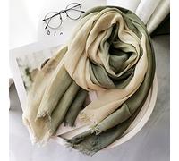 ARTQ Echarpes Femmeprintemps Mode Coton Lin Dames Foulards en Soie Châles Châles Vert Jaune Clair Dégradé Couleur Assortie Foulards Doux Chaud Mode Atmosphère Élégante Cadeaux pour Maman Cadeaux P