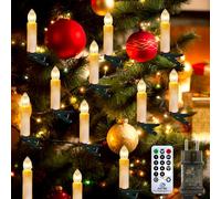 Artrastar Guirlande Lumineuse LED Bougies De Sapin De Noël 23 M 50 LED À Pince IP44 Éclairage De Sapin Guirlandes Intérieur Avec Prise Blanc Chaud