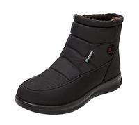 ARtray Bottes de neige d'hiver pour femme - Confortables - Pour l'extérieur - À enfiler - Bout rond - Chaussures plates avec fermeture éclair latérale - Mode classique - Pour l'extérieur, Noir , 40 EU