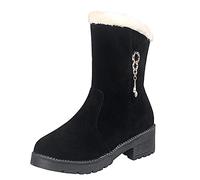 ARtray Bottes d'hiver doublées pour femme - Antidérapantes - Bottes de neige tendance - Strass scintillants - Bottes de neige d'extérieur - Chaussures de fête intelligentes - Bottines souples et