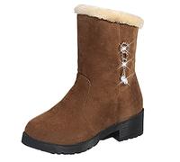 ARtray Bottes d'hiver doublées pour femme - Antidérapantes - Bottes de neige tendance - Strass scintillants - Bottes de neige d'extérieur - Chaussures de fête intelligentes - Bottines souples et