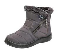 ARtray Bottes doublées pour femmes décontractées vintage rétro mi-mollet pointues à gros talons chaussures pour femmes 39, Gris 3., 42 EU