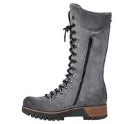 ARtray Bottes western à lacets pour femme - Bottes mi-hautes - Bottes d'hiver tendance - Avec fermeture éclair latérale - Amortissement des chocs - Chaussures de randonnée - Chaussures de marche, gris