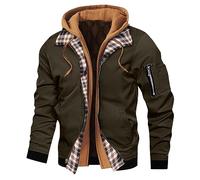 ARtray Manteau d'hiver pour homme, garçon et adolescent, veste d'hiver rétro polyvalente, cardigan en tricot avec fermeture éclair, veste d'extérieur tendance à carreaux, veste d'automne et d'hiver