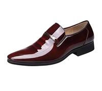 ARtray Pompon Chaussures pour homme 42 Noir Style classique Chaussures pour homme Mode Bandes métalliques Décoration Business Casual Tip Toe Chaussures en cuir Chaussures pour homme Imperméable Haut