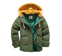 ARtray Sandales pour enfants pour garçons Veste d'hiver à manches longues chaude pour garçons Oberbekleidung Manteaux avec capuche amovible Oberbekleidung Veste en jean pour garçons, Vert armée., 8-9